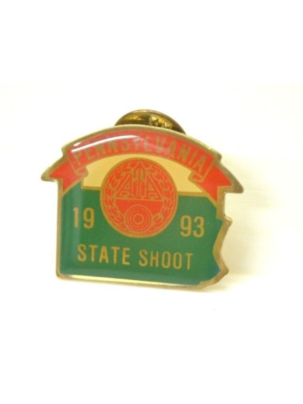 1993 ATA Pin Badge Pennsylvania State Shoot Trapshooting Competition Enamel Vtg